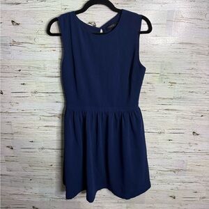 FRNCH | blue a line dress button down sleeveless size medium